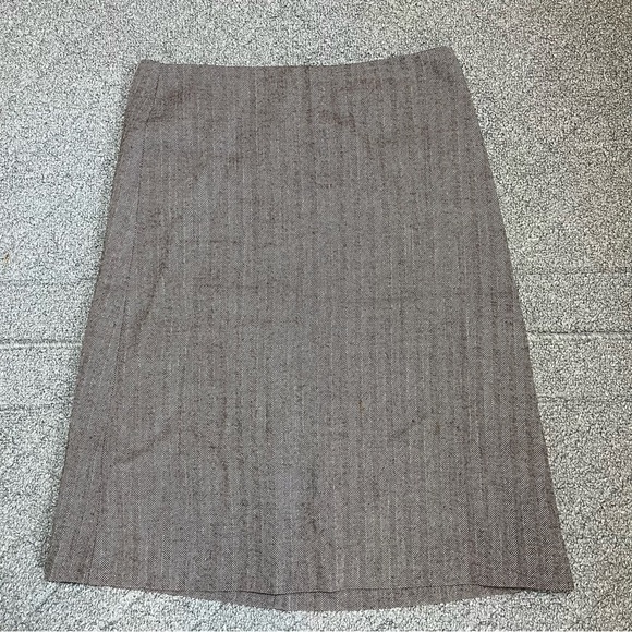 J. Crew Dresses & Skirts - Vintage J.CREW Wool Pencil Skirt Womens Size 8 Brown Lined Business Acedamia